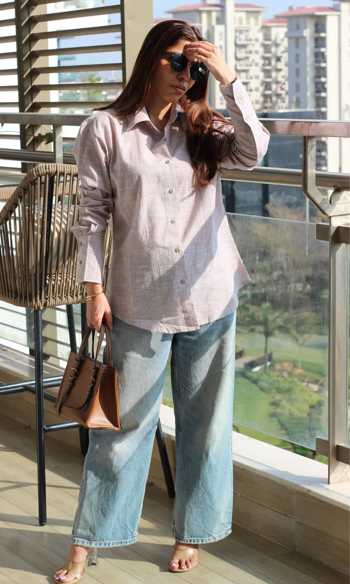 Oat Striped Structured Shirt - Image 5