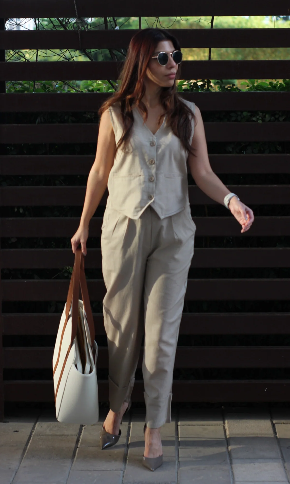 Beige Waist Coat and Pants Co-ord - Image 4
