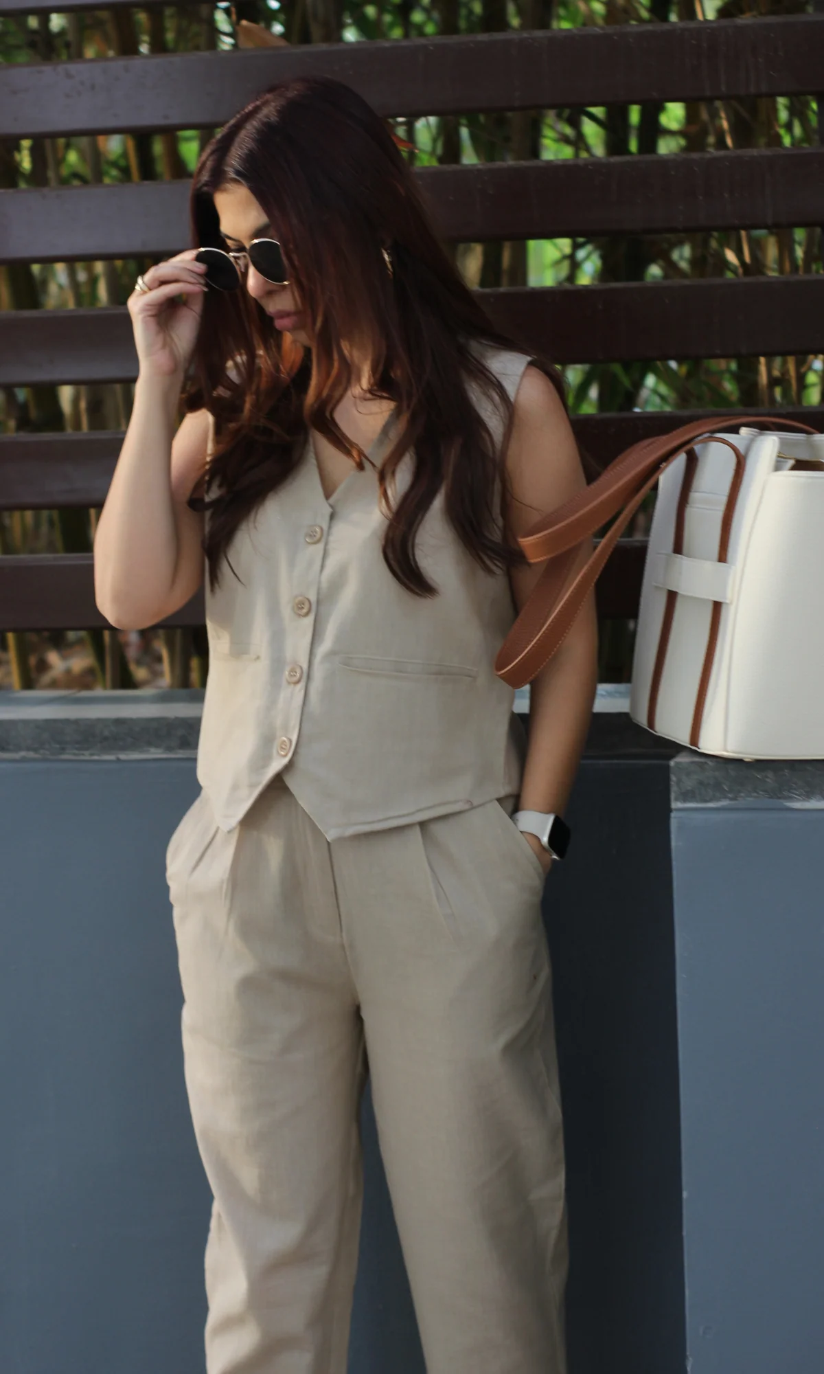 Beige Waist Coat and Pants Co-ord - Image 5