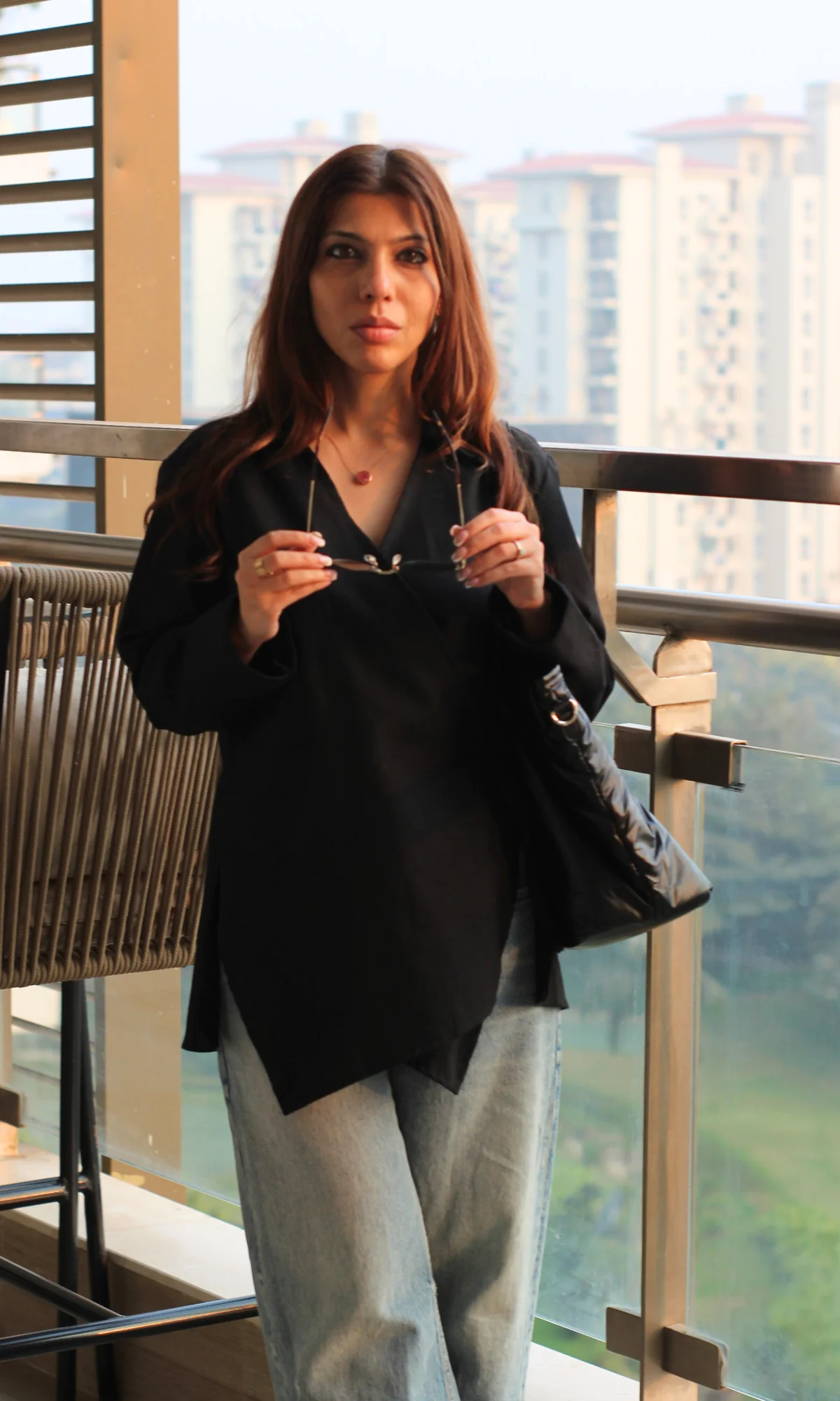 Black Linen Cuts Detail Kimono Top - Image 3