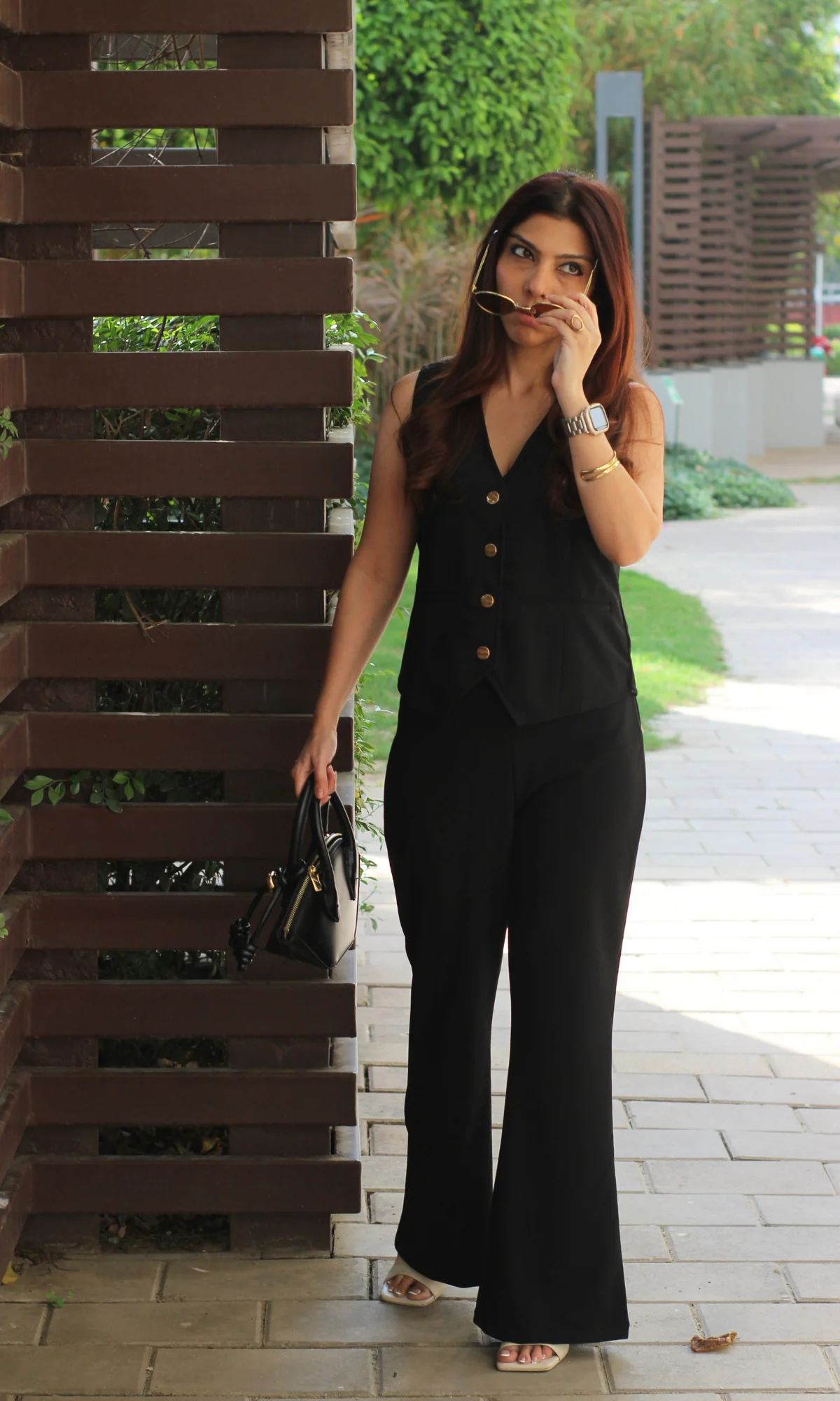 Black Waist Coat and Flared Pants Co-ord - Image 5