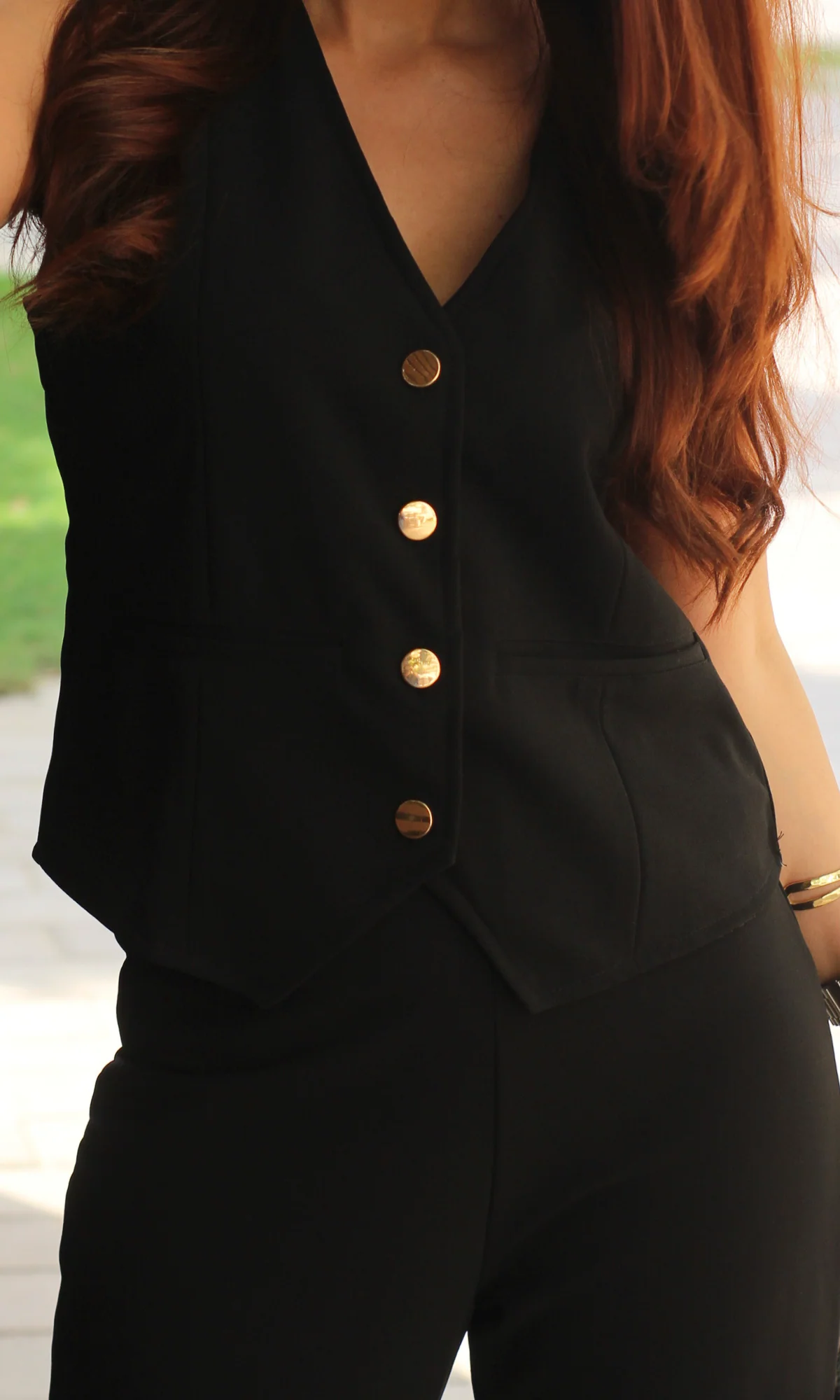Black Waist Coat and Flared Pants Co-ord - Image 6