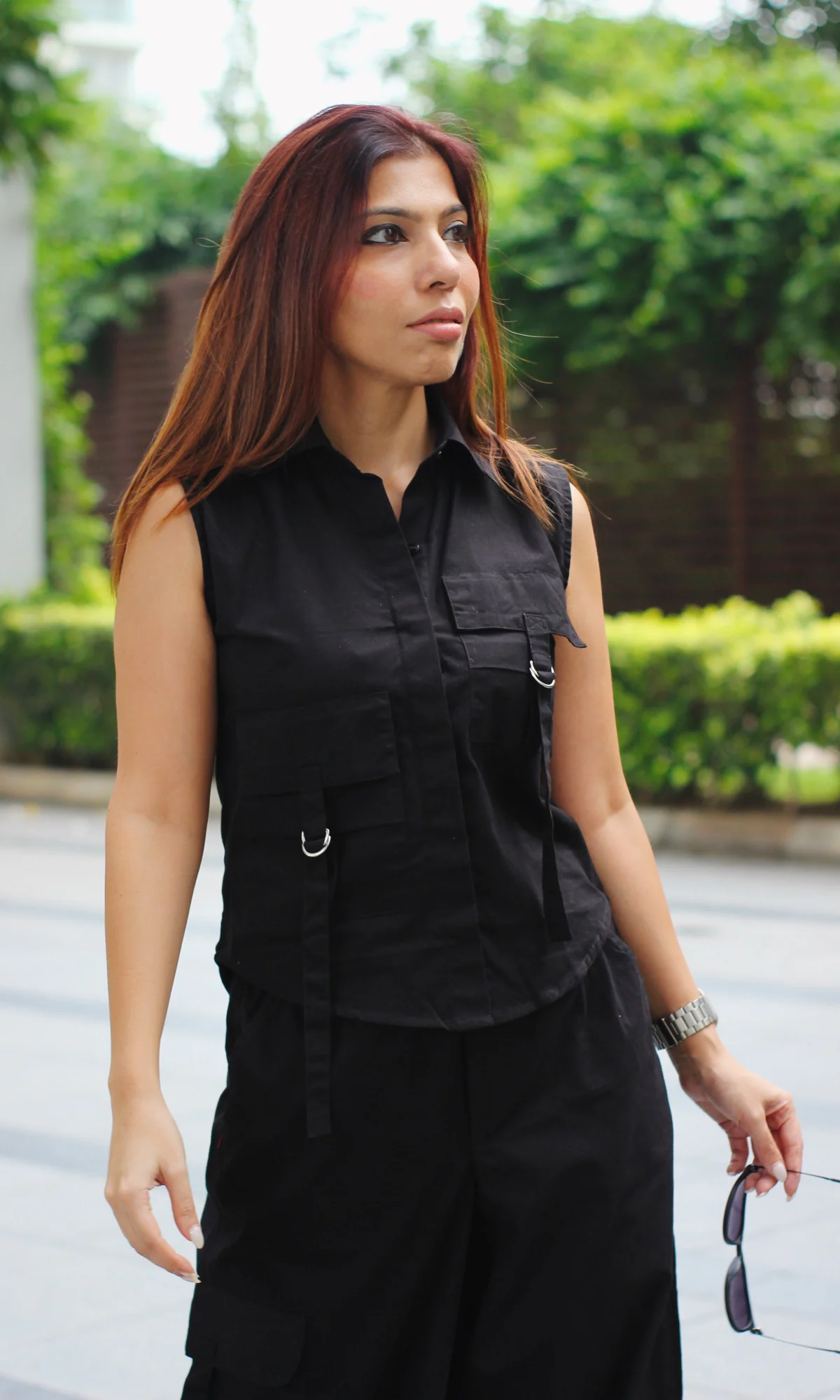 Black Poplin Shirt and Cargo Pants - Image 7