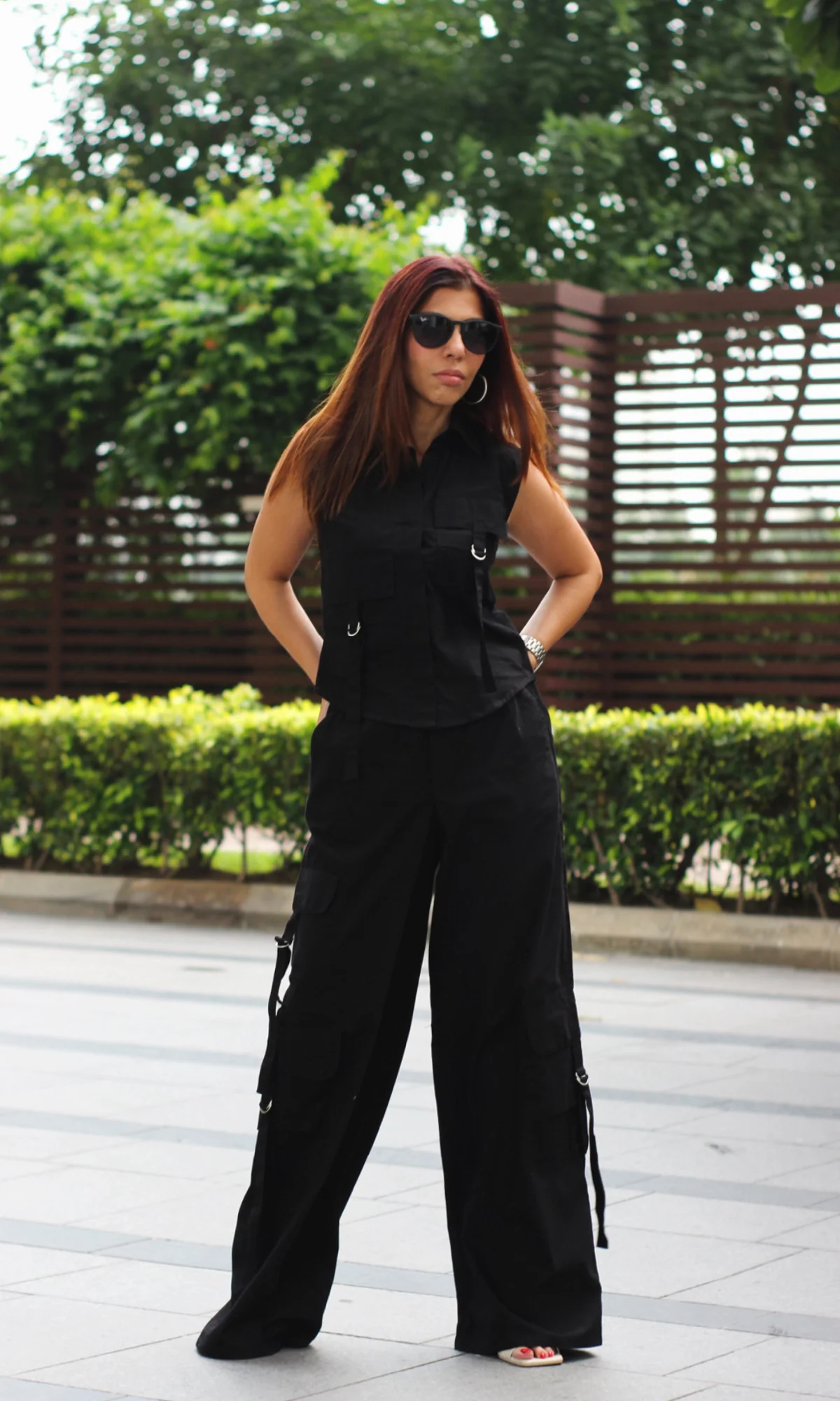 Black Poplin Shirt and Cargo Pants - Image 8