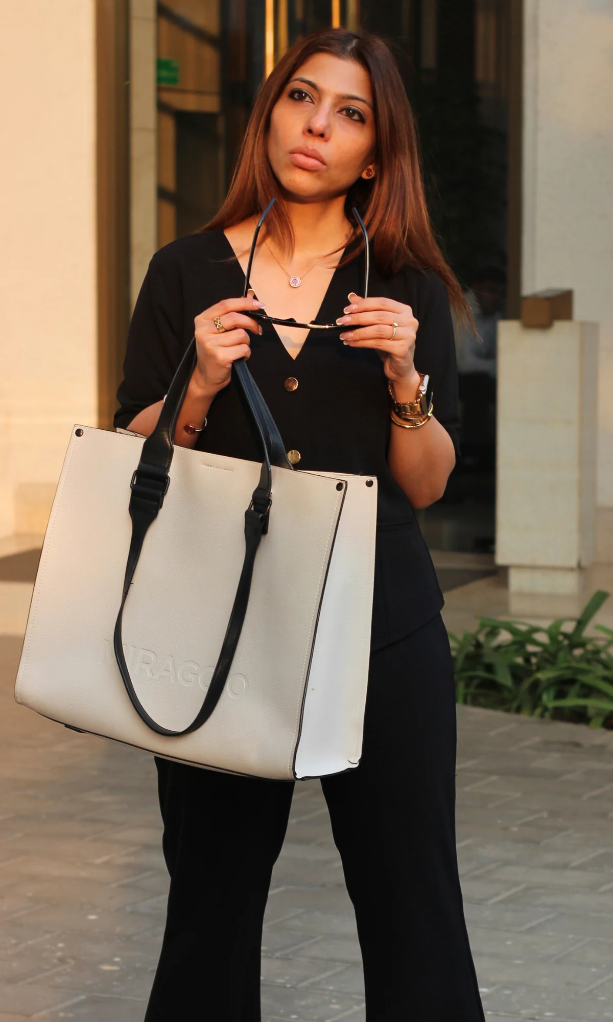 Black Sleeved Waist Coat and Flared Pants Co-ord - Image 5