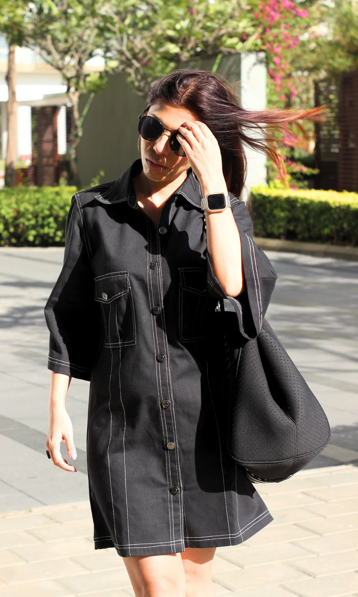 Black Thread Work Dress - Image 3