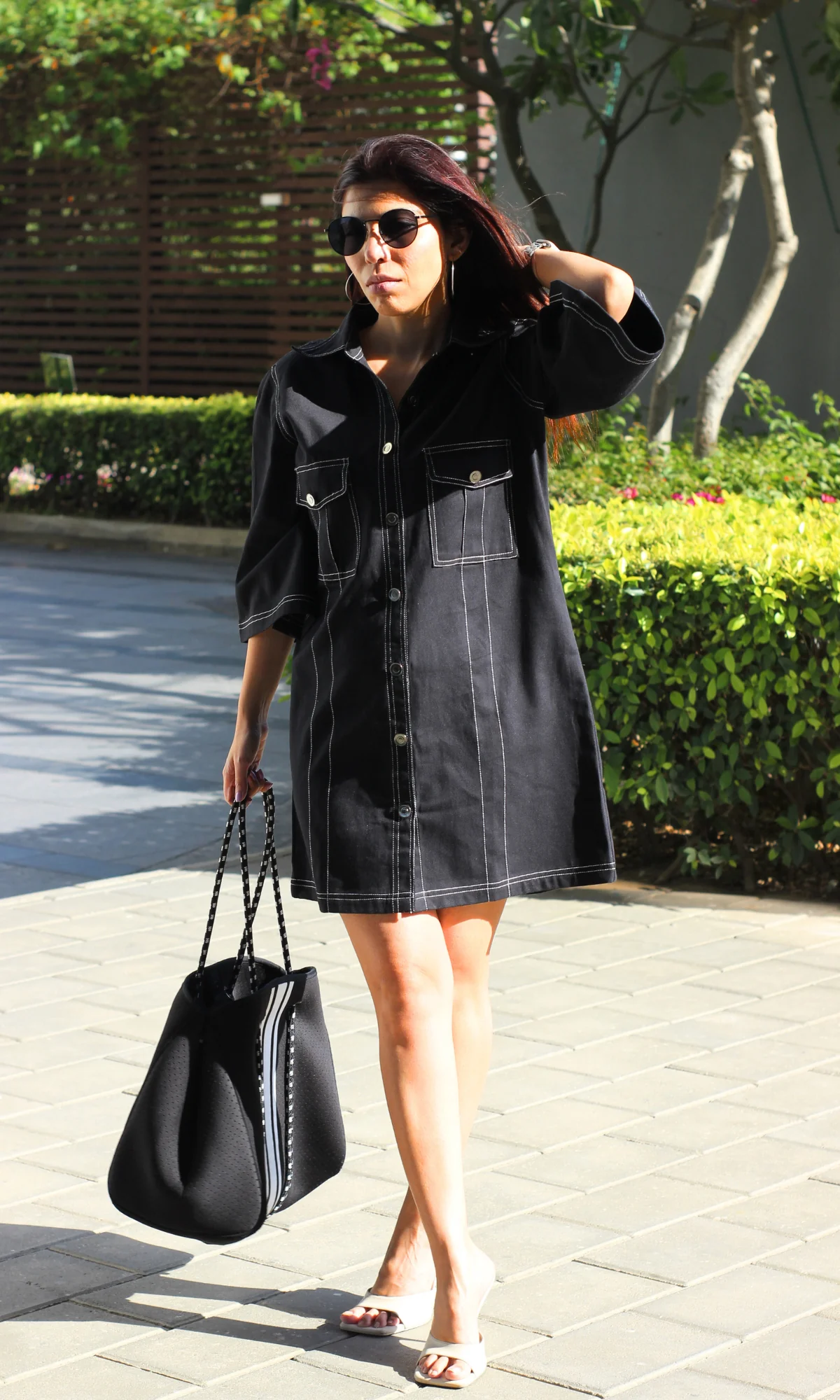 Black Thread Work Dress - Image 5