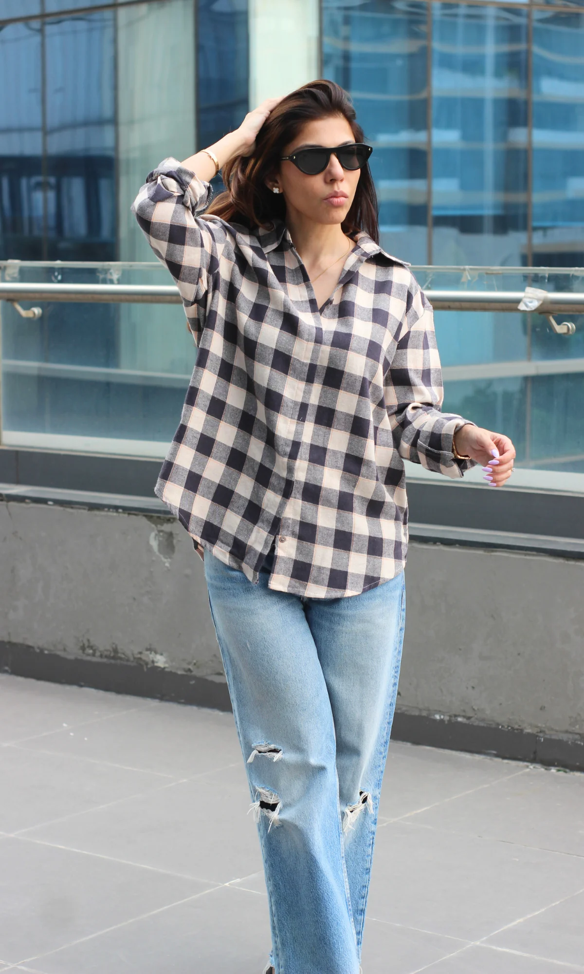 Blue Classic Buffalo Check Shirt - Image 3