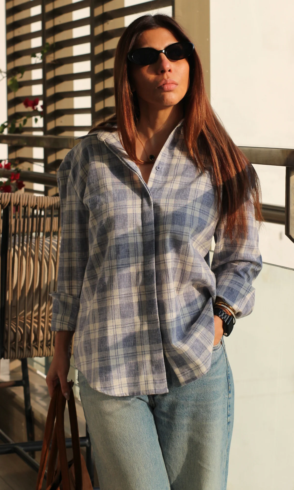 Blue Ivory Checked Shirt - Image 4