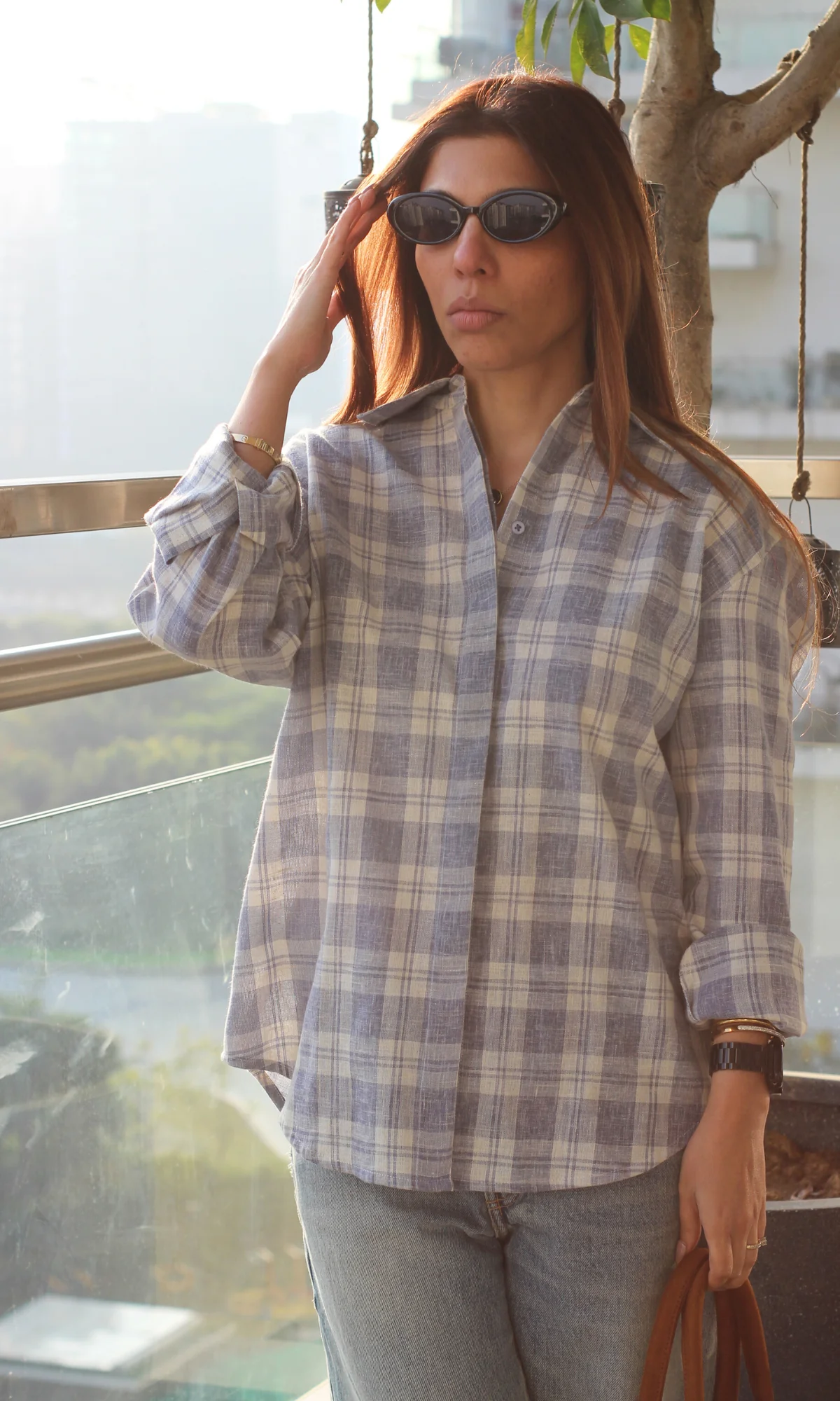 Blue Ivory Checked Shirt - Image 5