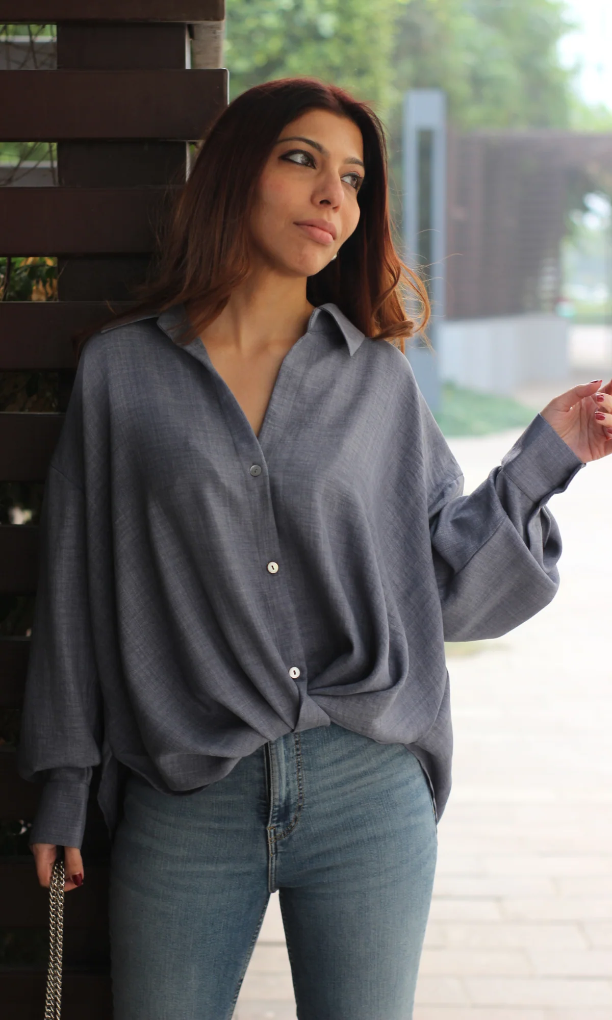 Blue Knot Detail Shirt - Image 4