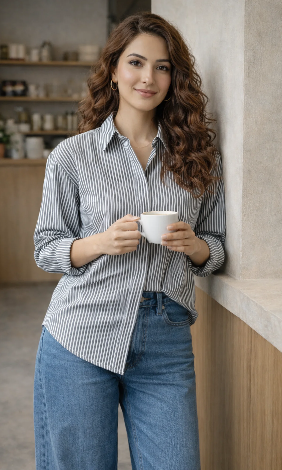 Charcoal Grey Stripe Shirt - Image 3