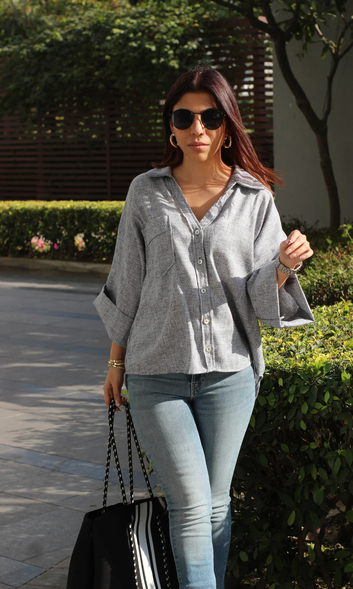 Blue & White Textured Shirt - Image 2