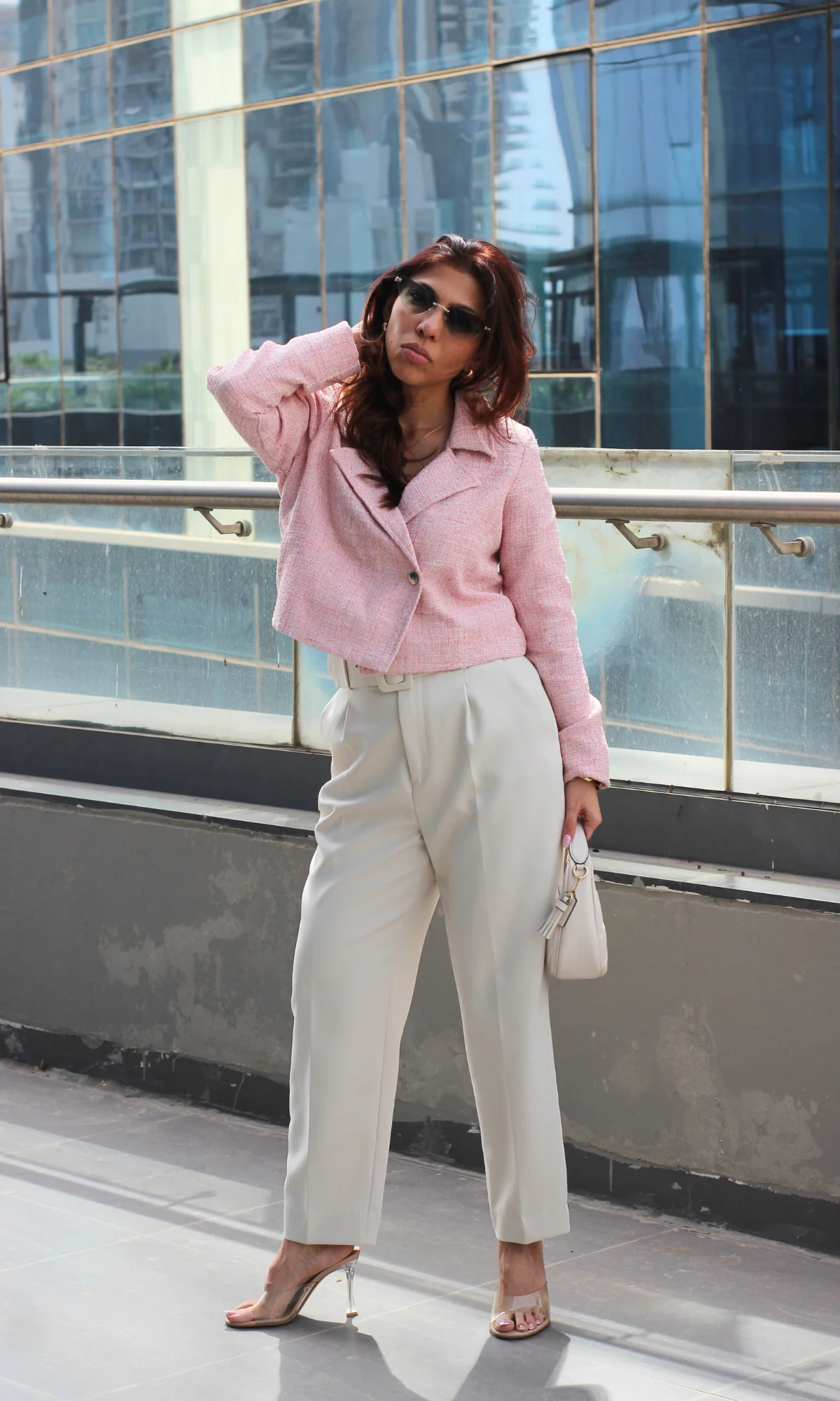 Blush Hour Tweed Cropped Blazer - Image 6