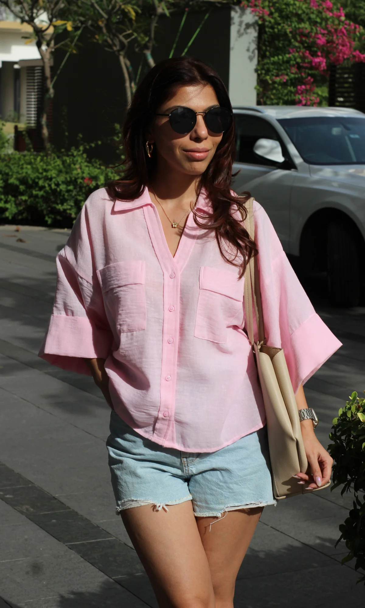 Blush Pink Textured Shirt - Image 4
