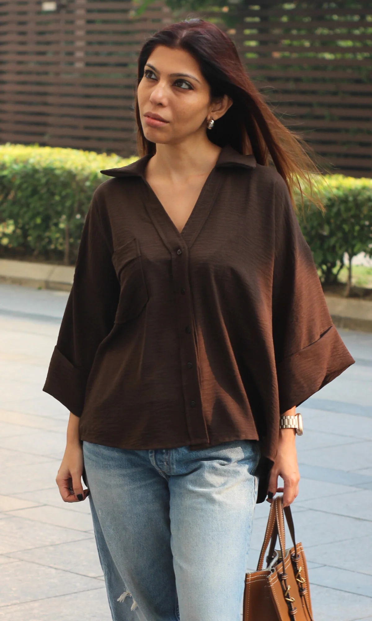 Brown Flowing Shirt - Image 6