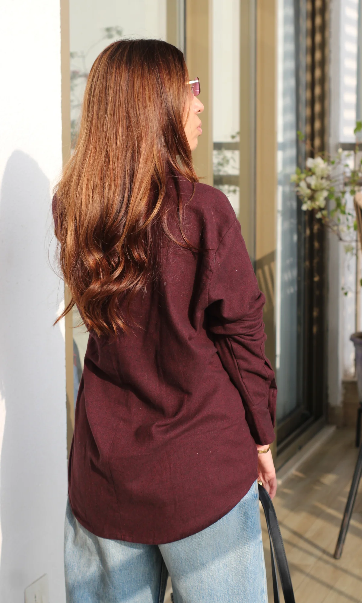 Burgundy Brushed Overshirt - Image 5