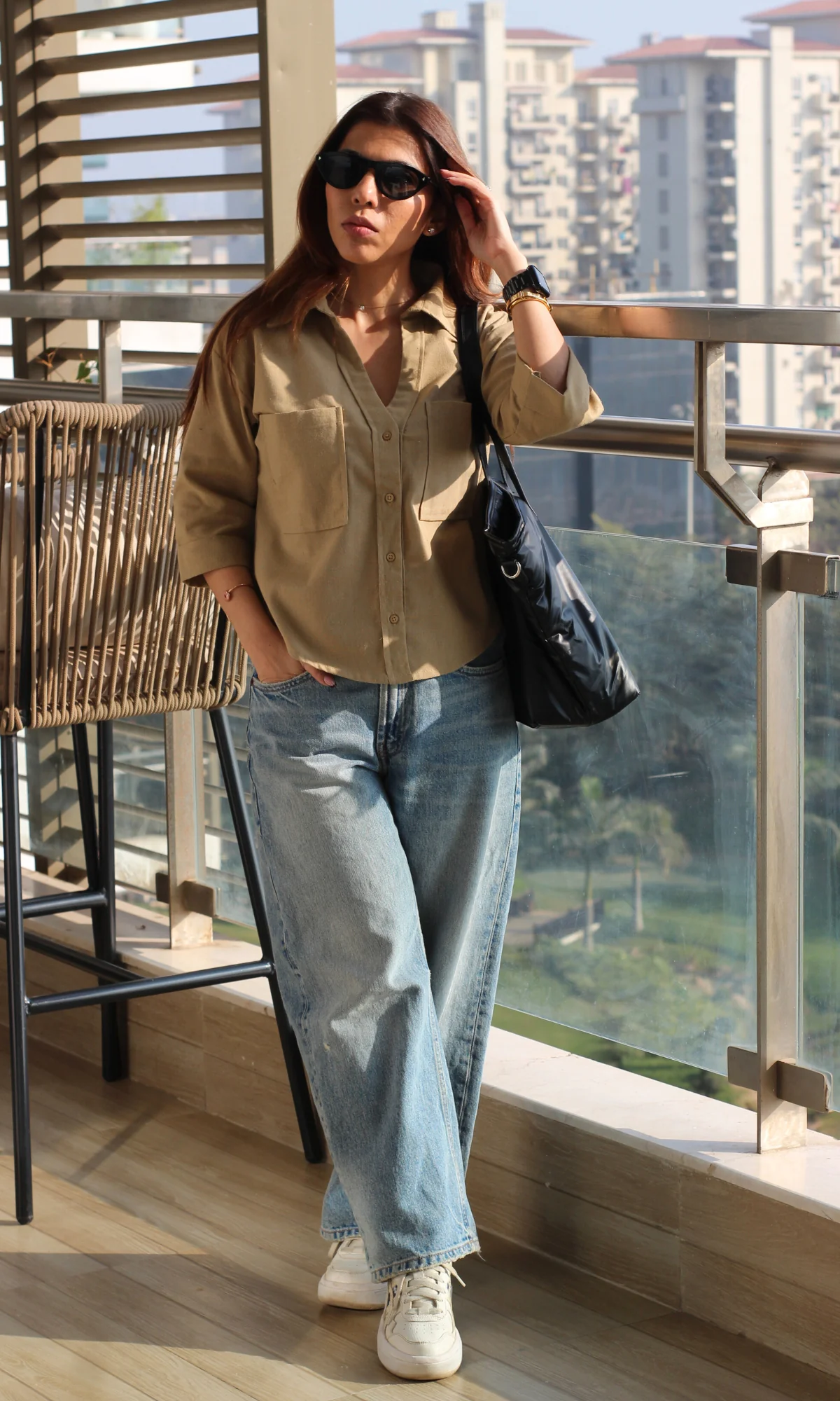Canyon Dusk Cotton Cropped Shirt - Image 2