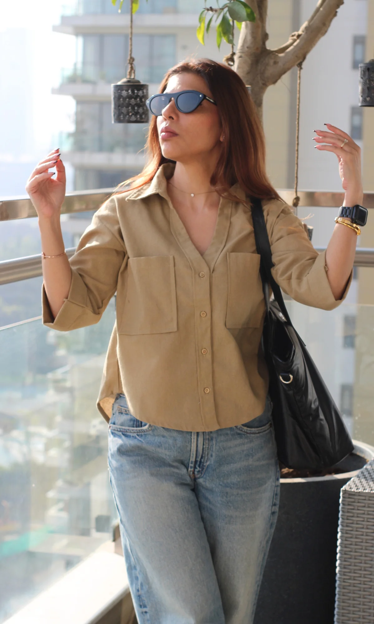 Canyon Dusk Cotton Cropped Shirt - Image 4