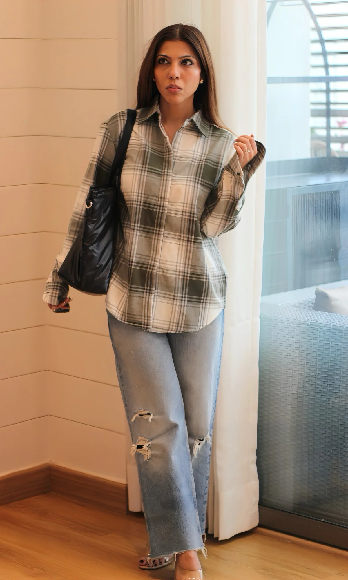 Olive Ivory Checked Shirt