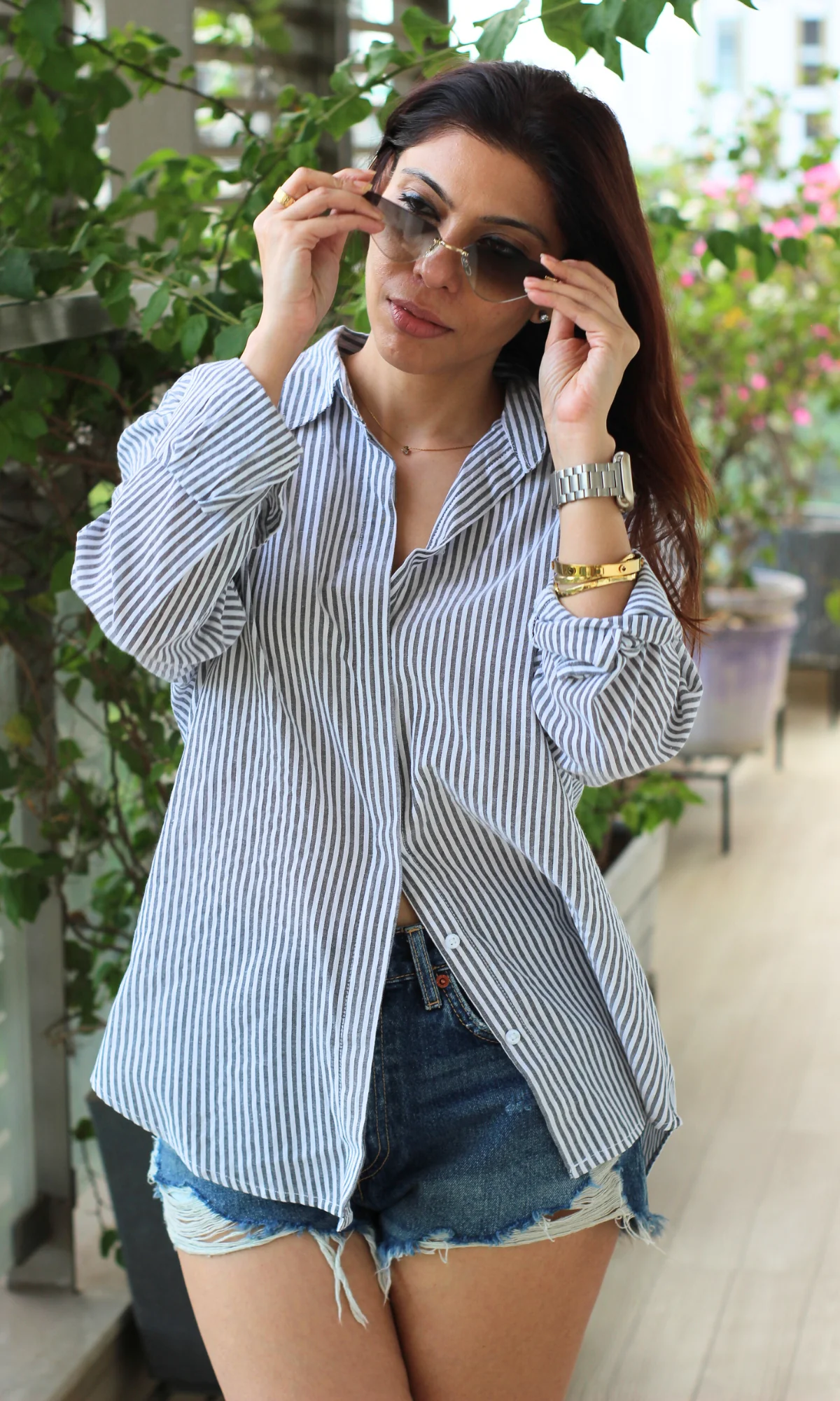 Charcoal Linear Striped Shirt - Image 2