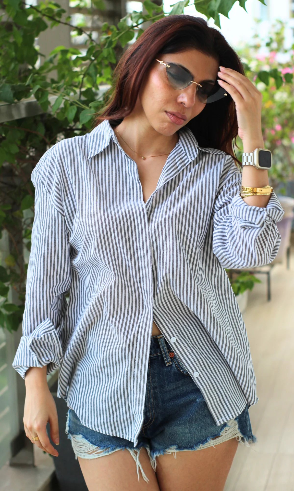 Charcoal Linear Striped Shirt - Image 3