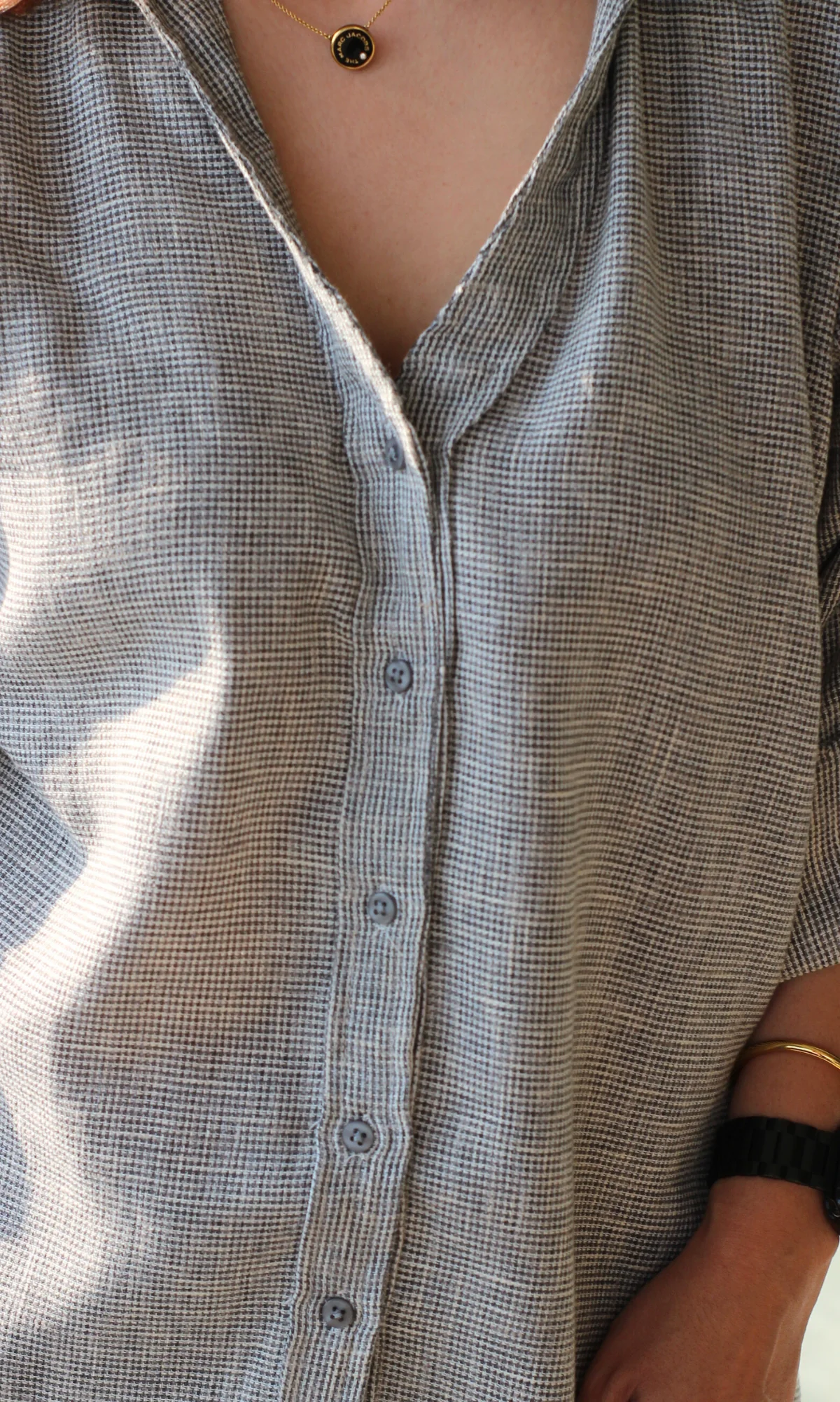 Charcoal Weave Loose Shirt - Image 5