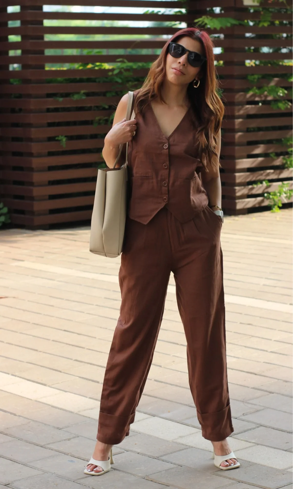 Cedar Brown Waist Coat and Pants Co-ord - Image 4
