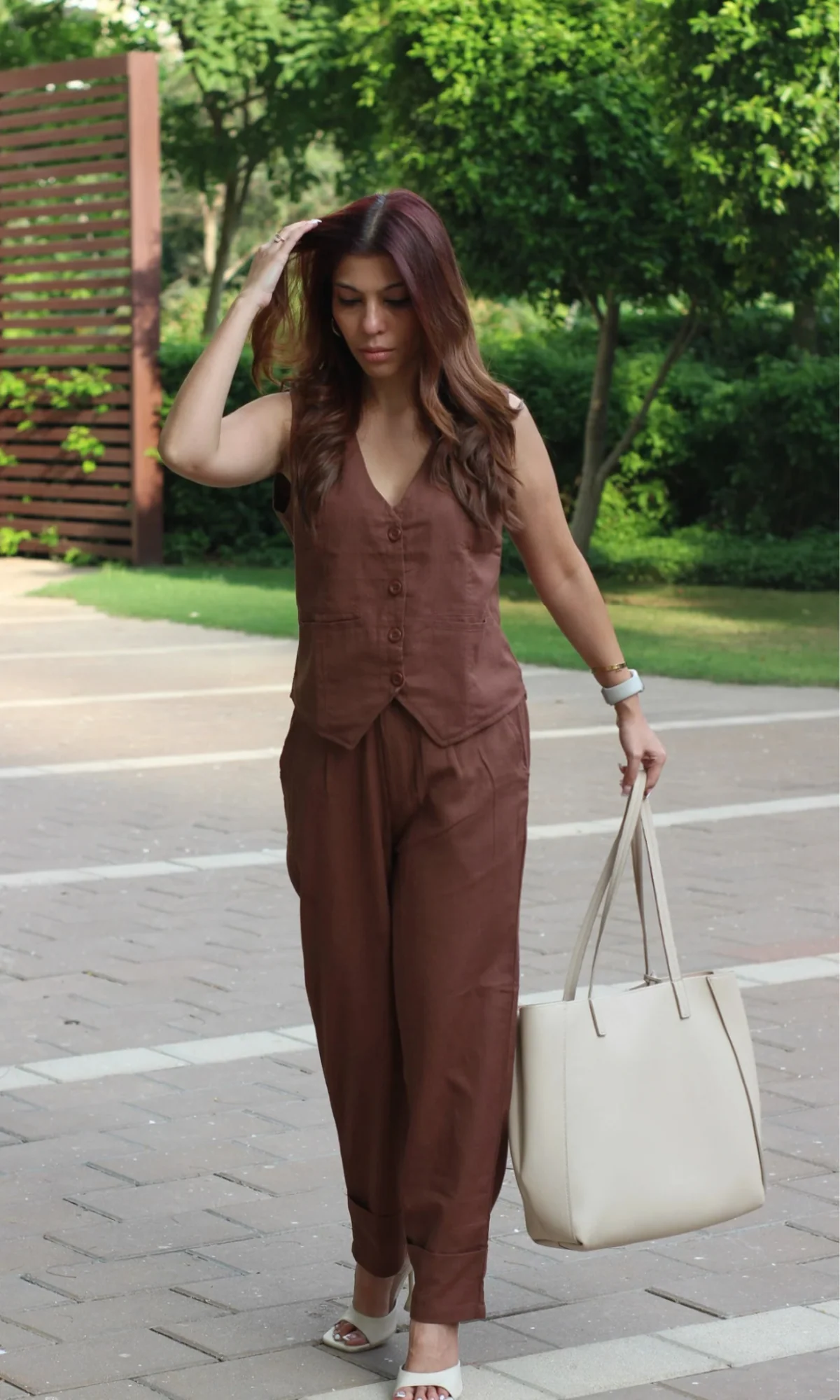 Cedar Brown Waist Coat and Pants Co-ord - Image 7