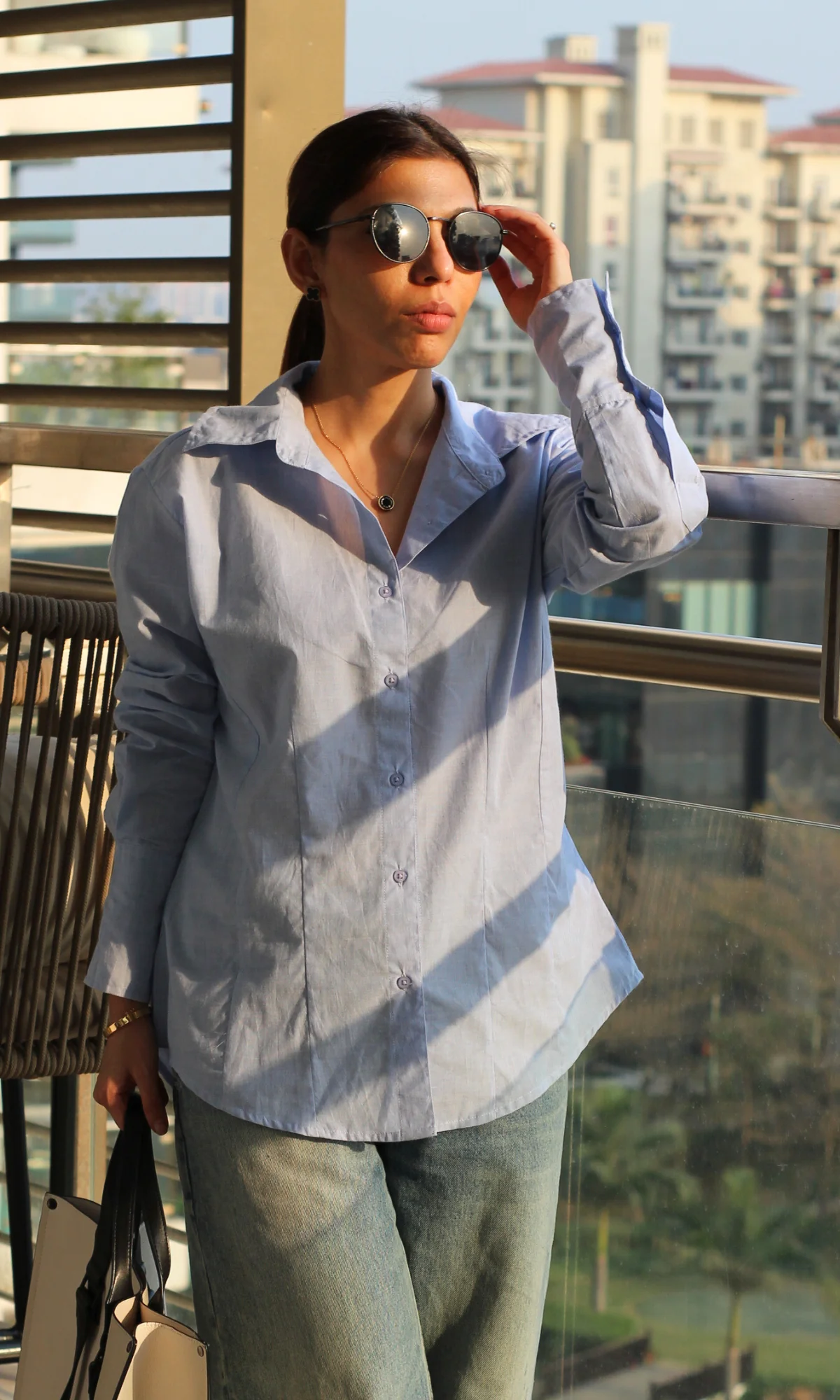 Cloud Blue Structured Shirt - Image 2
