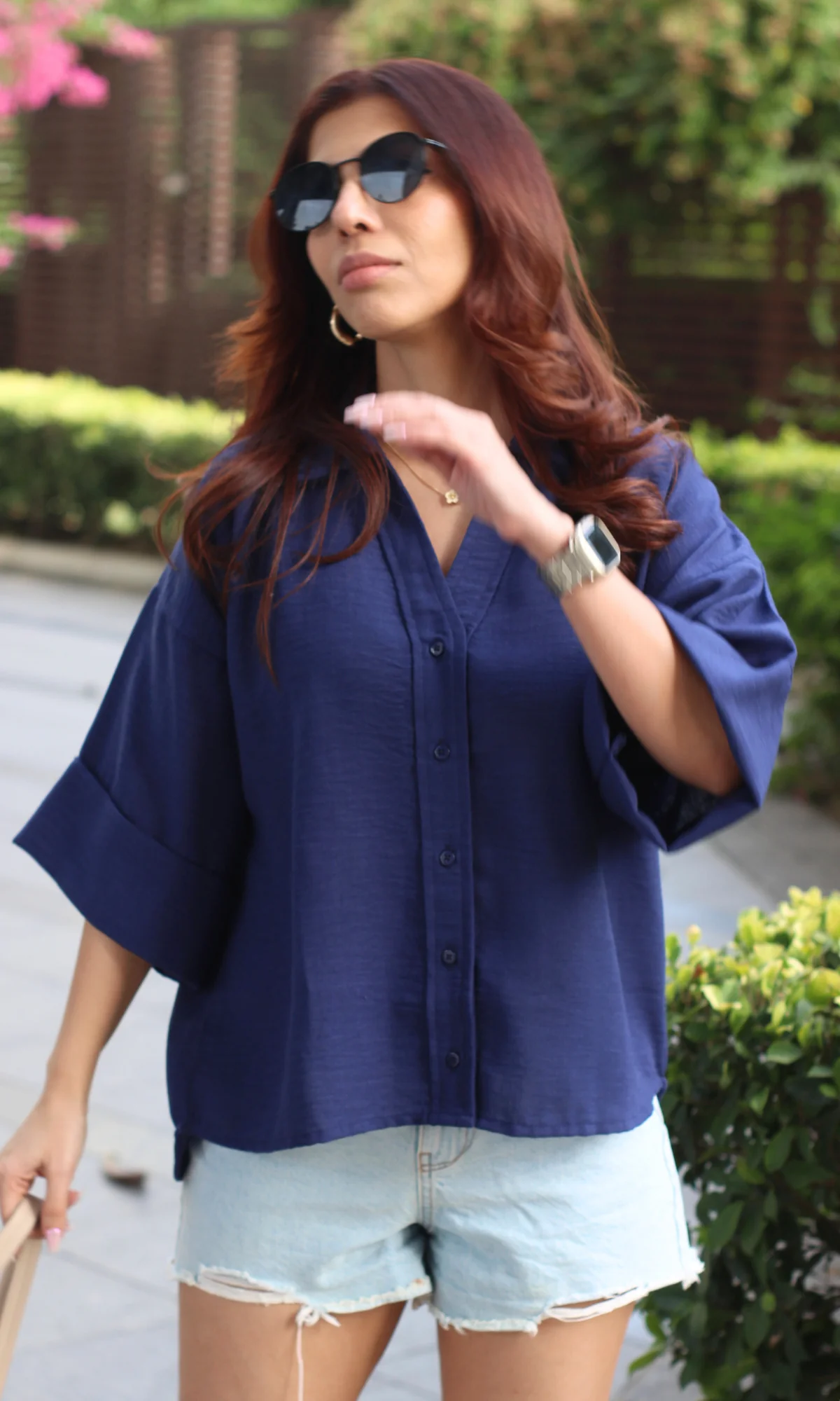 Cobalt Blue Textured Shirt - Image 4
