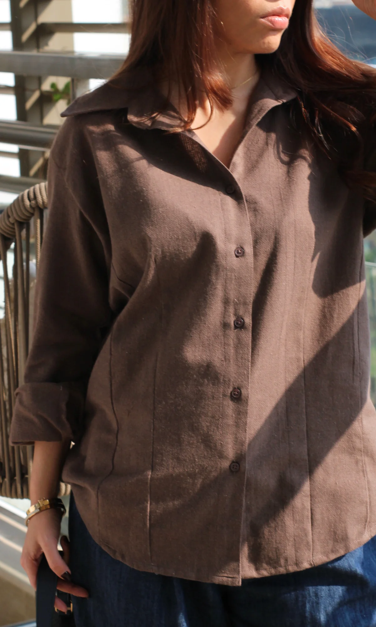 Cocoa Cotton Structured Shirt - Image 3