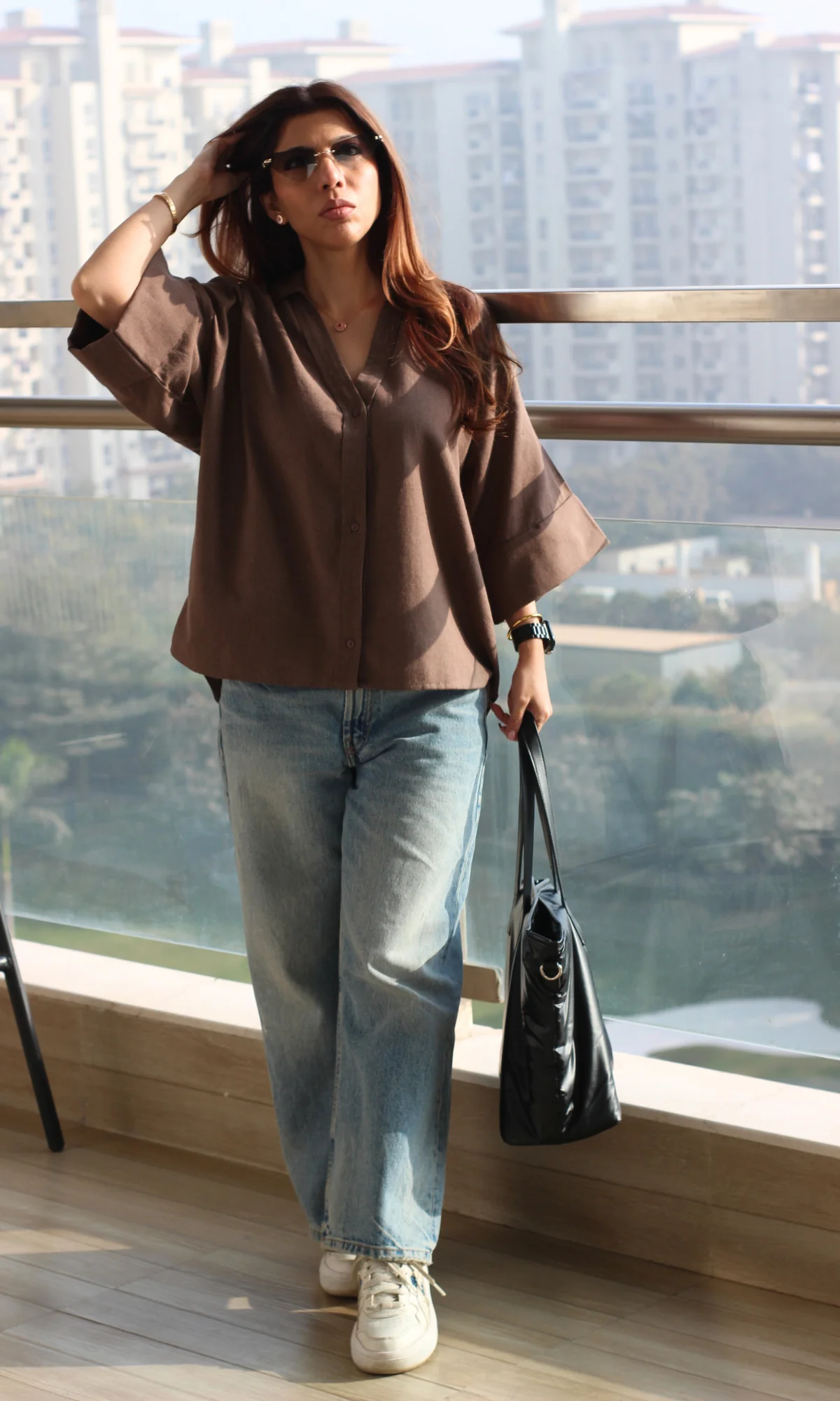 Coffee Cotton Shirt - Image 5