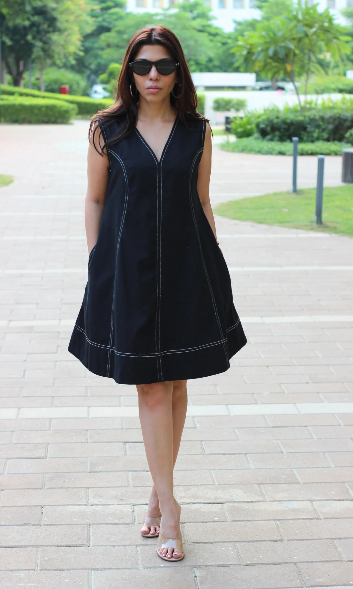 Contour Stitch A-Line Dress - Image 2