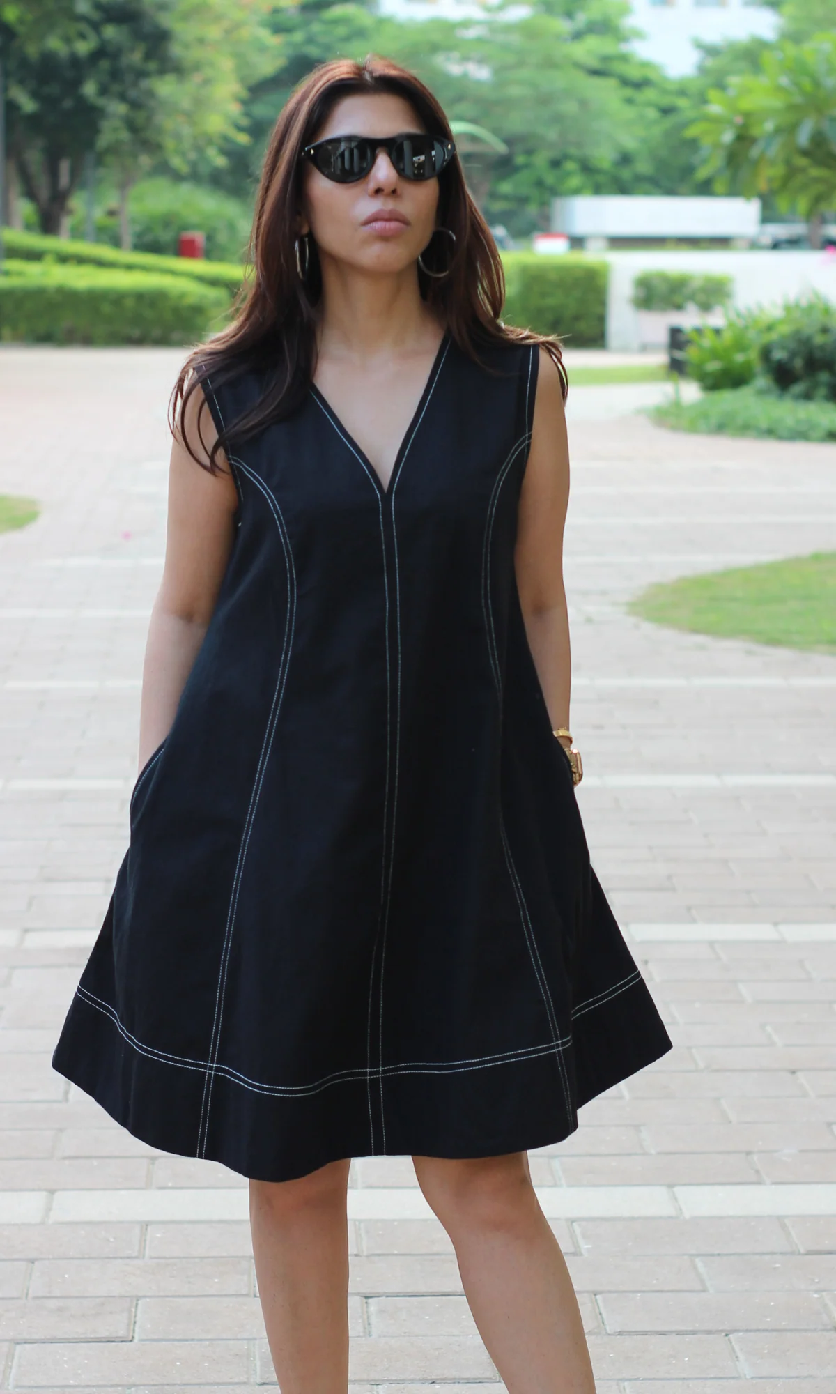 Contour Stitch A-Line Dress - Image 3