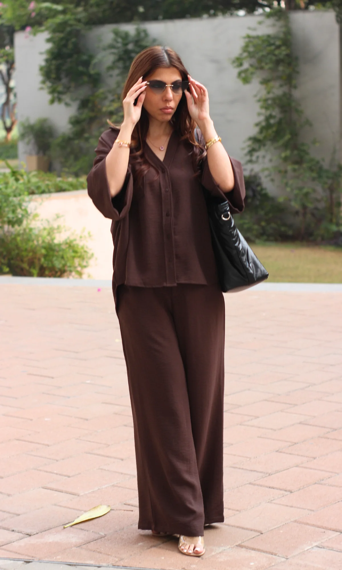 Dark Taupe Loose Shirt and Pants Co-ord - Image 5
