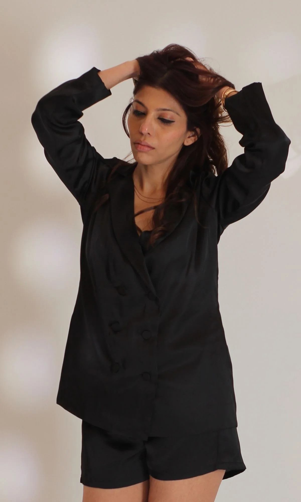 Deep Black Blazer and Shorts Co-ord - Image 6