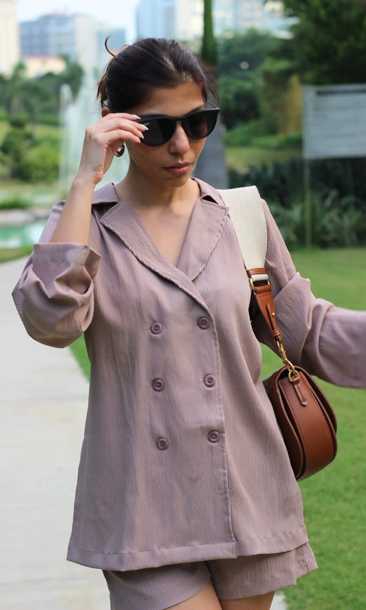 Mallow Stem Blazer Shirt and Shorts Co-ord - Image 6