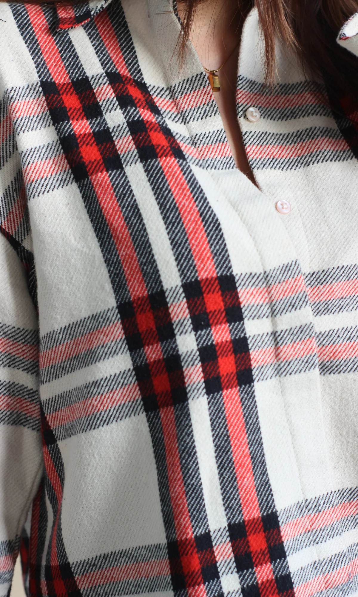Cherry Plaid Winter Checked Shirt - Image 6