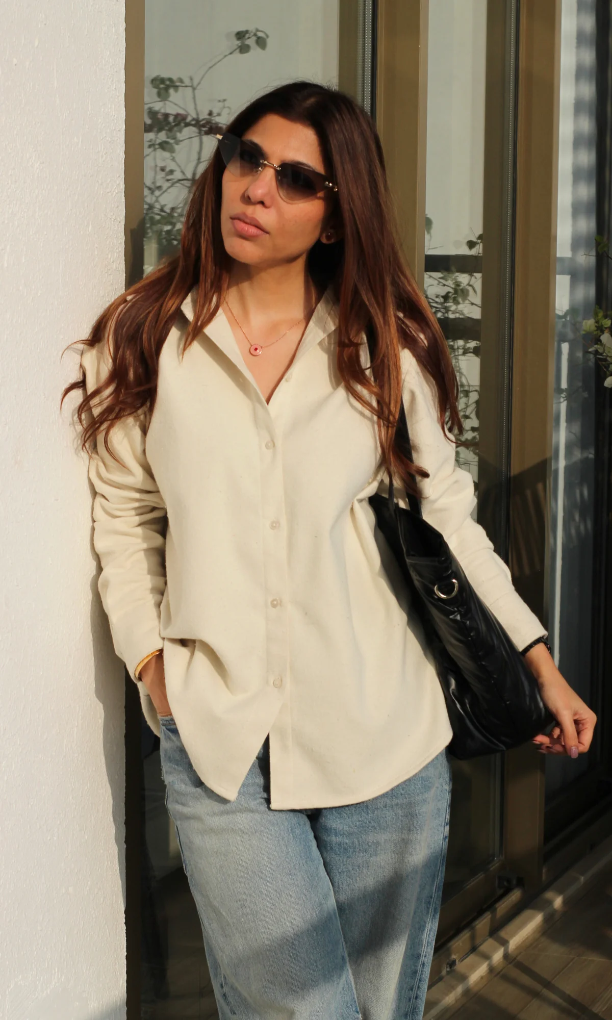 Ecru Brushed Overshirt - Image 3