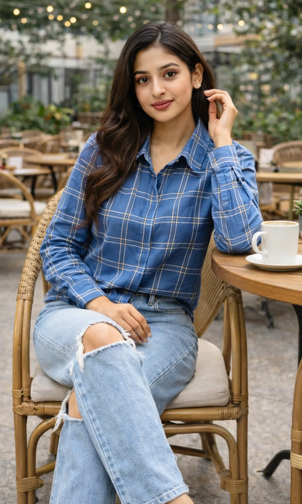 English Blue Checked Shirt - Image 2