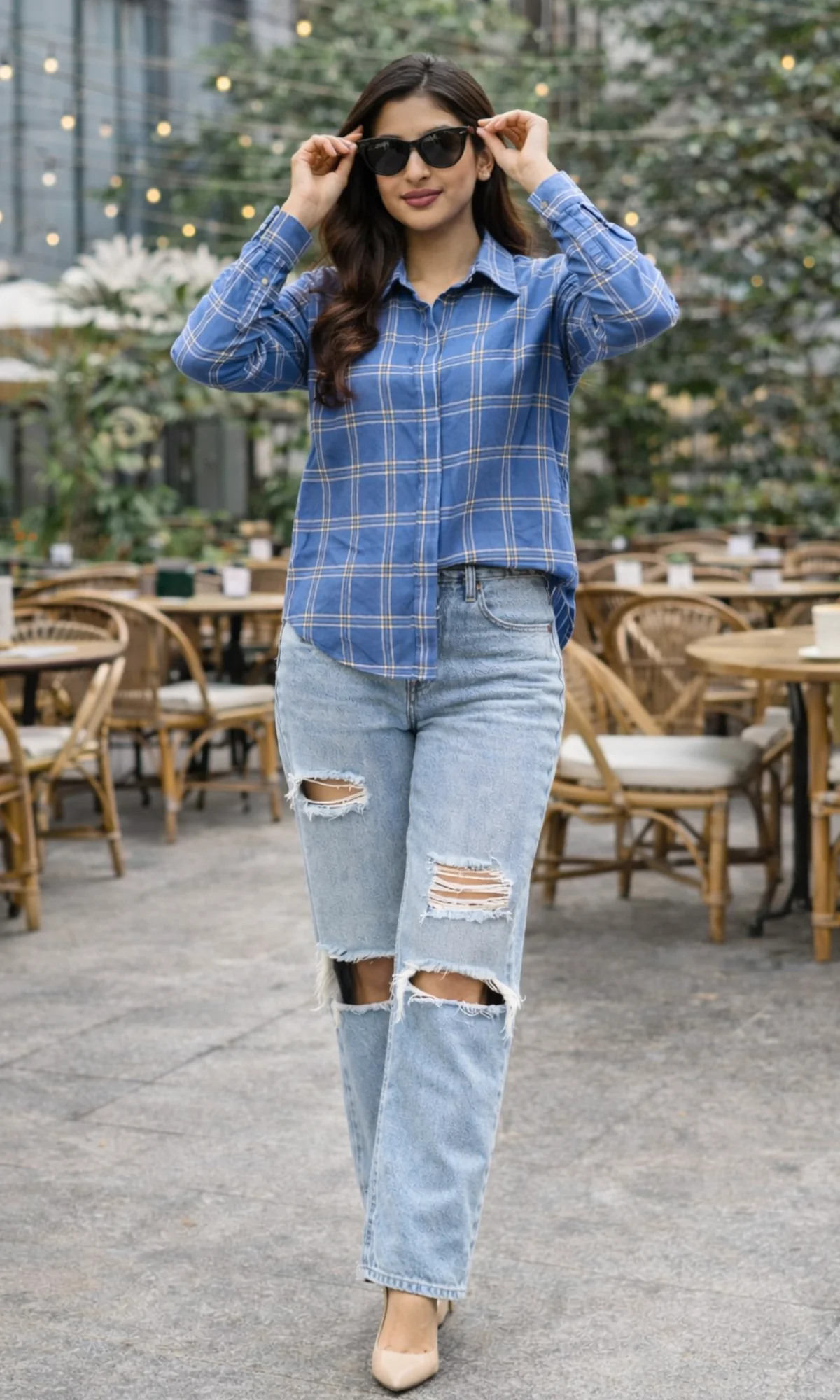 English Blue Checked Shirt - Image 4