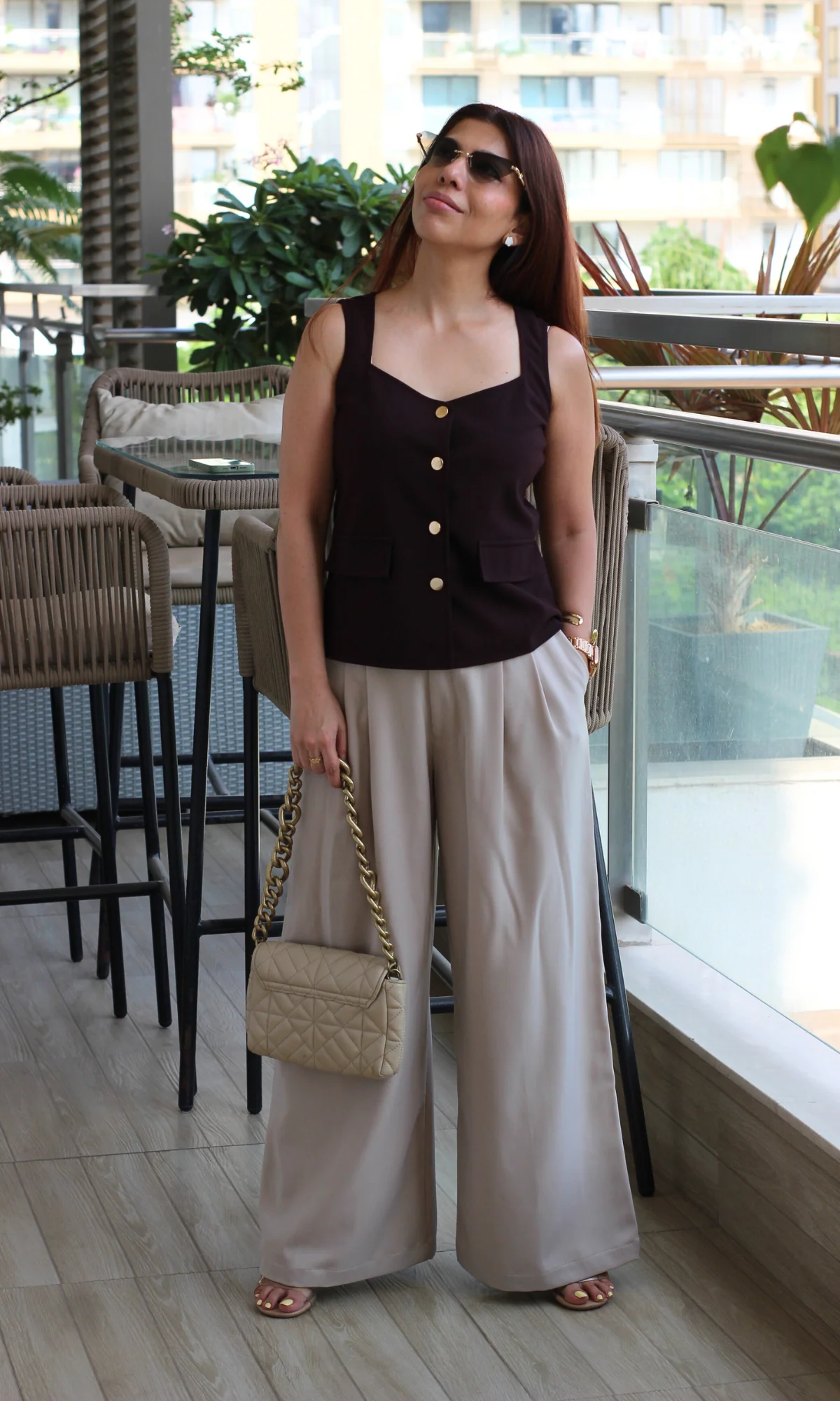 Espresso Wine Squared Neck Waist Coat - Image 4