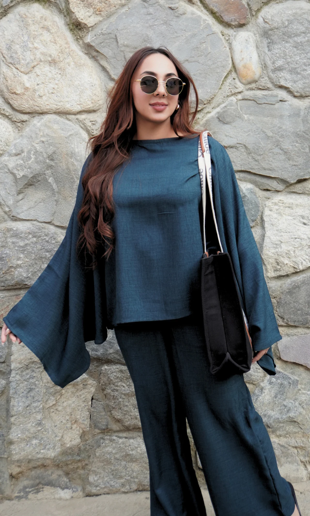 Green Batwing Sleeve Top and Pants Co-ord - Image 6