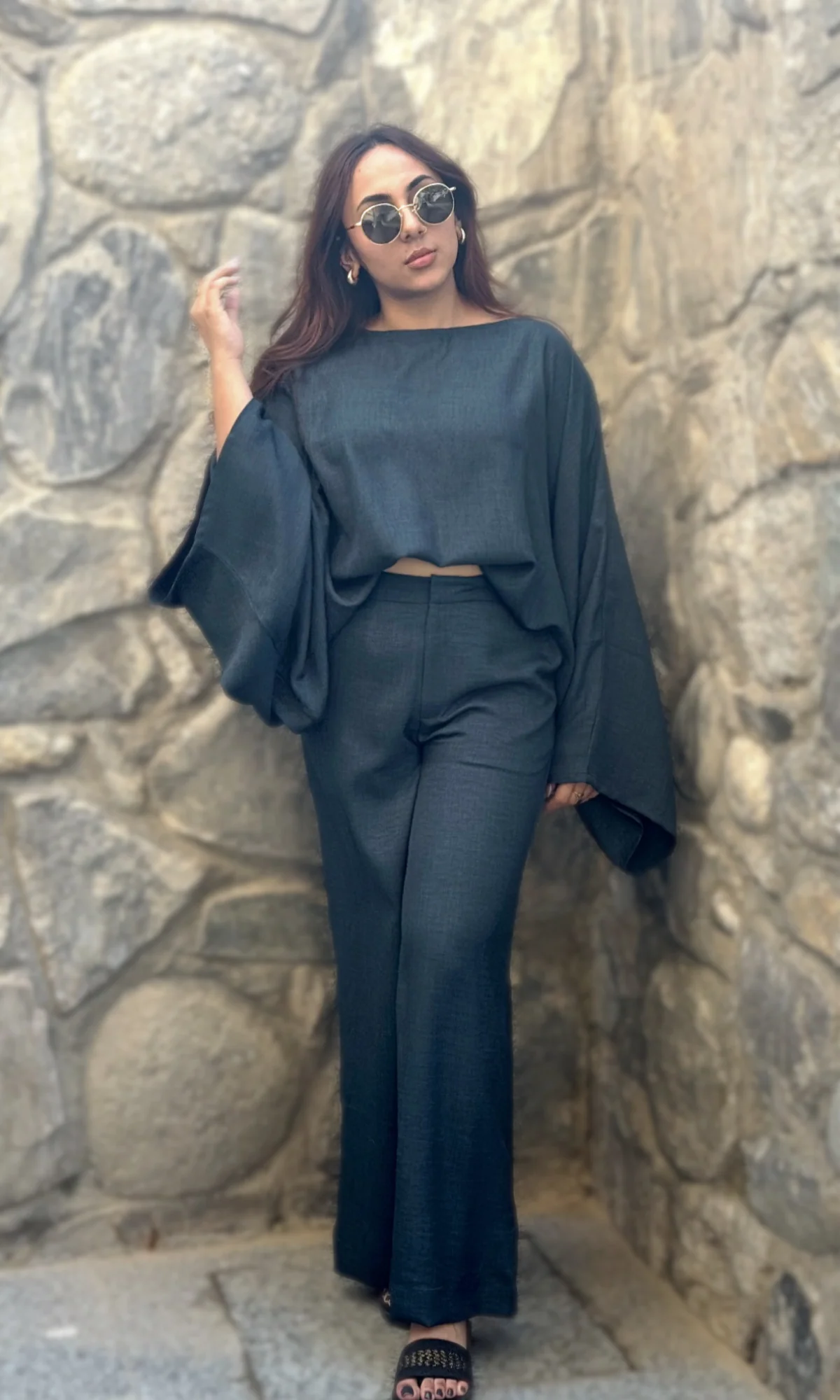 Green Batwing Sleeve Top and Pants Co-ord - Image 8