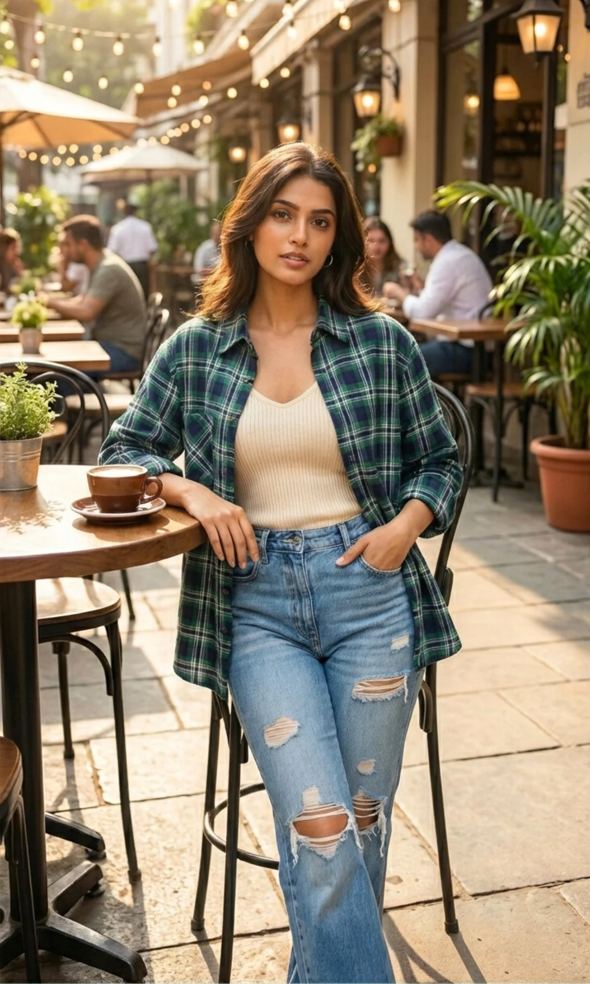 Green Classic Plaid Cotton Shirt - Image 2