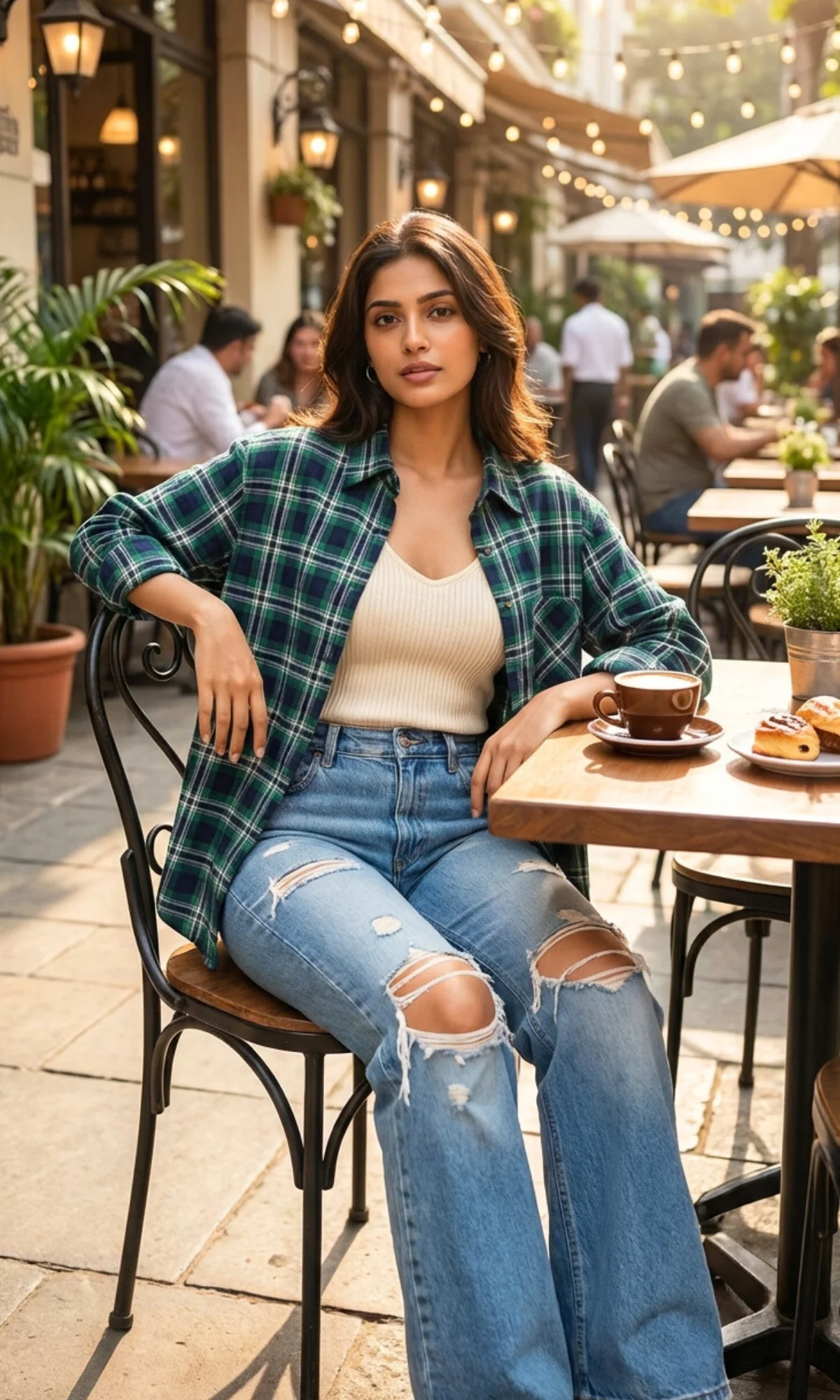 Green Classic Plaid Cotton Shirt - Image 4