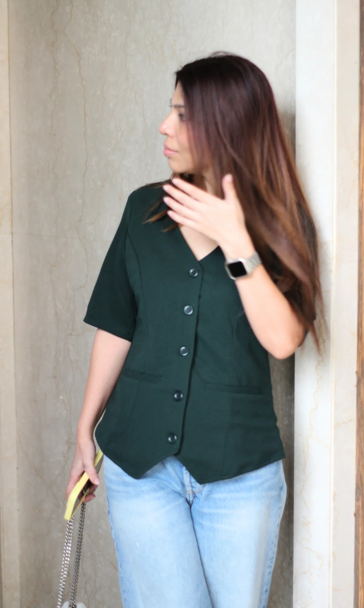 Green Sleeved Waist Coat - Image 3