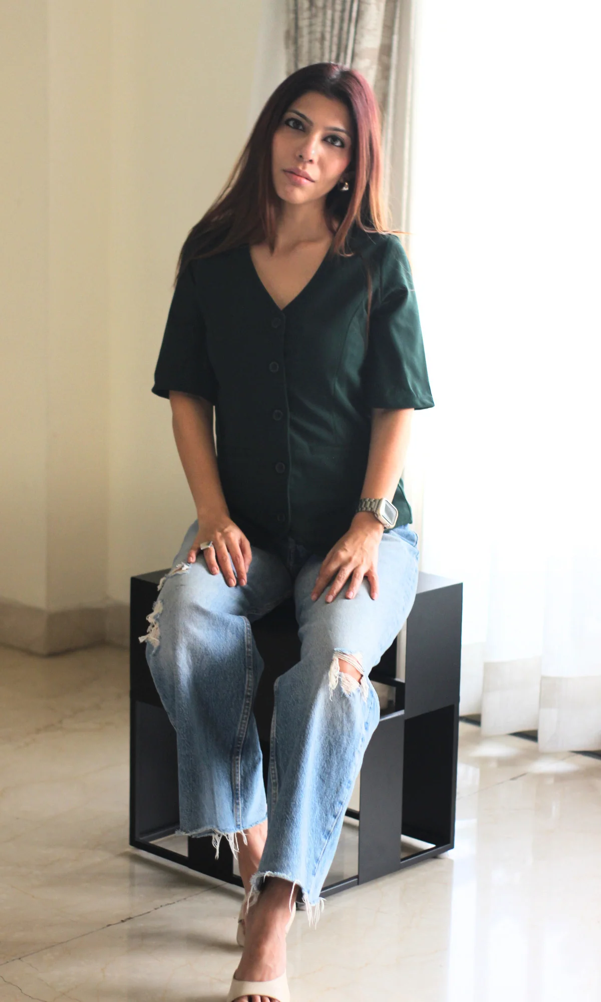 Green Sleeved Waist Coat - Image 4