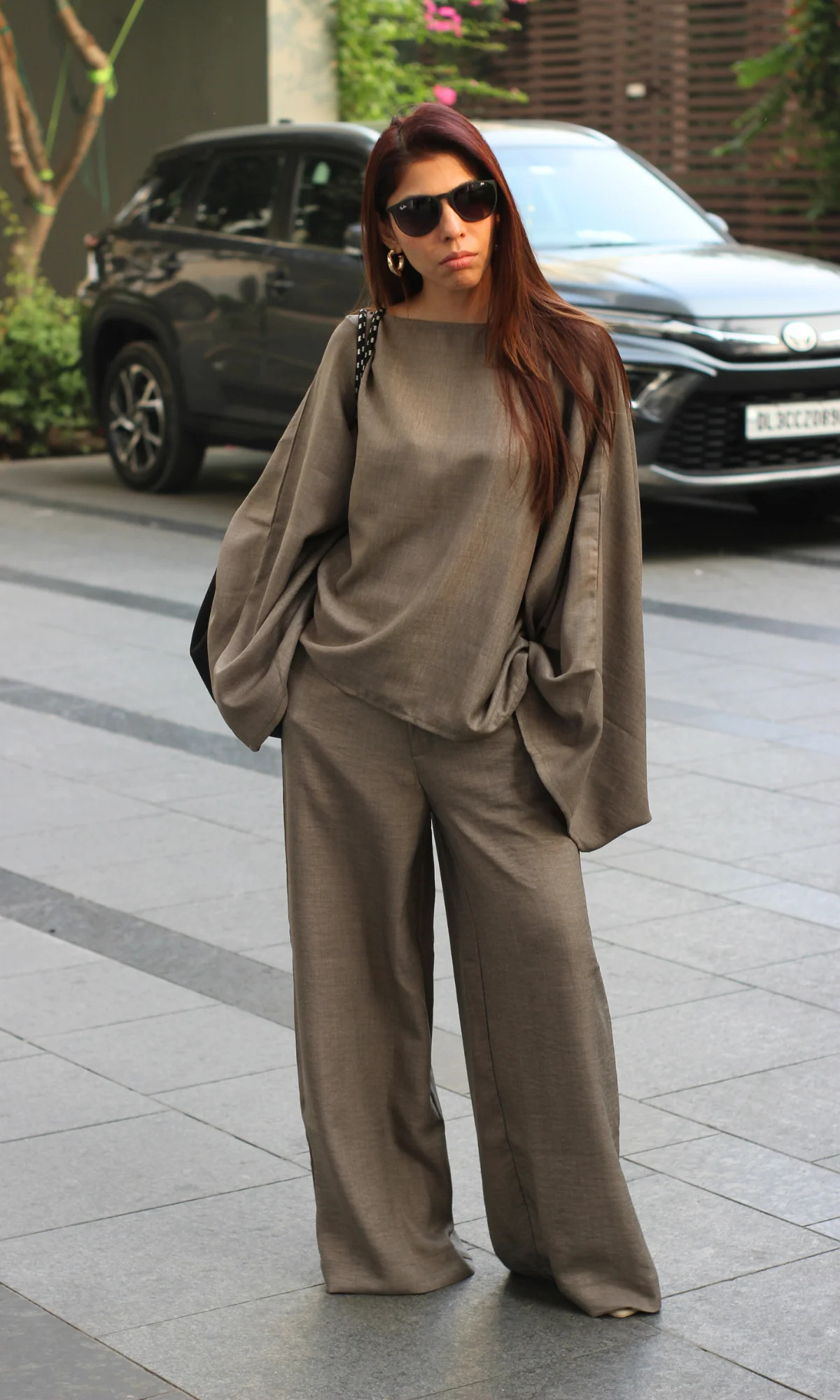 Greige Batwing Sleeve Top and Pants Co-ord - Image 2
